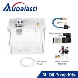 CNC Machine Tool Pneumatic Sprayer Water Pipe Oil Pump Lubrication System Low Pressure Water Spray Transparent 3L Oil Tank