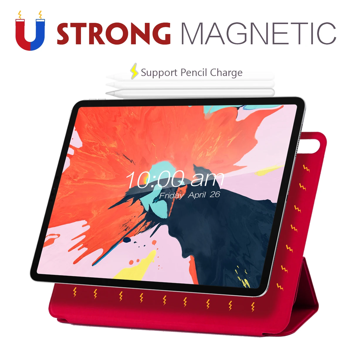 Однотонный умный чехол для iPad Pro 3rd Gen 12,9 тонкий трехскладной чехол-подставка с автоматическим пробуждением/сном A1876 A1895 a1983a2014