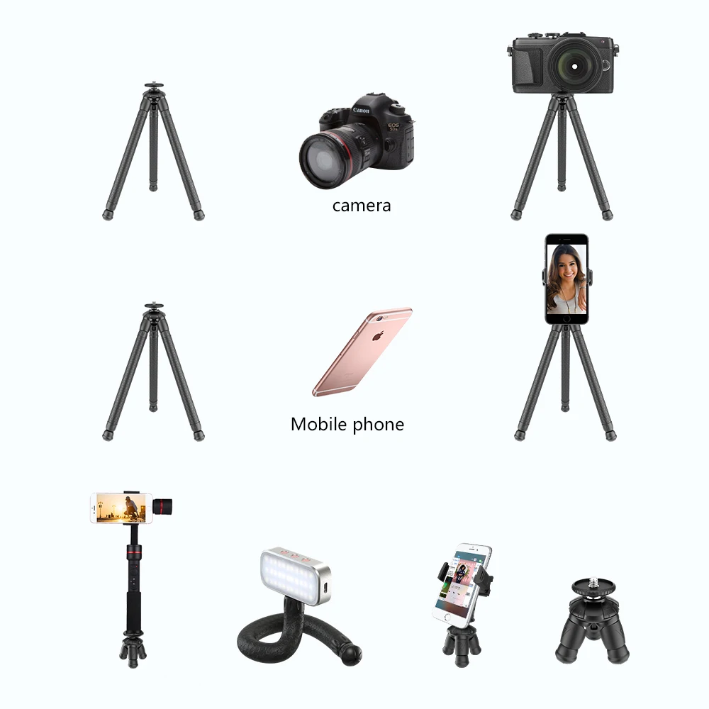 Гибкий мини штатив MountDog для экшн камеры Go Pro 7 6 5 дорожные штативы IPhone Xiaomi