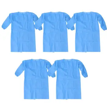 

5pcs Disposable Non-Woven Apron Disposable Cleaning Clothing Adjustable Dust-Proof Protection Clothes For Cleaning Salon