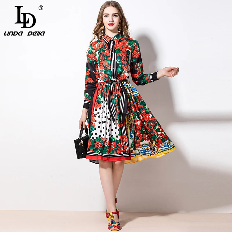 Ld Linda Della 2020 Lente Mode Vrouwen Pak Vintage Bloem Bloemenprint Top En A-lijn Midi Rok Twee Stukken set Pakken Ld Linda Della 2020 Lente Mode Vrouwen Pak Vintage Bloem Bloemenprint Top En A-lijn Midi Rok Twee Stukken set Pakken