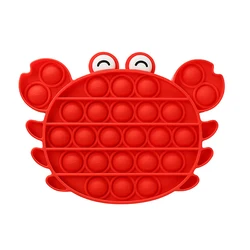 Mini juguetes Kawaii de cangrejo reductor de estrés para adultos, juego de burbujas de empuje, regalo para niños y adultos, juguete sensorial