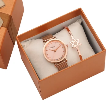 

3Pcs/Set Watch Charm Hexagonal Bangles Set Ladies Bracelet Watch Top Luxury Mesh Band Quartz Wristwatch Clock Relogio Feminino