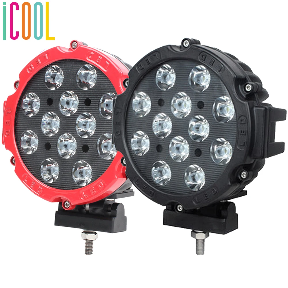 

2X 6 Inch LED Driving Light Red/Black Ring Front Bumper Spotlights 12V 24V for 4x4 Trucks Offroad Tractors Auxiliary Lamp