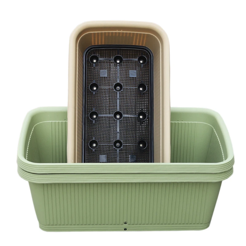 

Kitchen Sink Plastic Flower Pot Rectangular Planting Basin Kitchen Sink Vegetable Planting Box plus-Sized Balcony Flower Pot