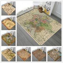 Ретро Карта мира коврики с узором для гостиной спальни площадь ковровое покрытие прохода кухня ванная комната коврики творческий дом декоративные ковры