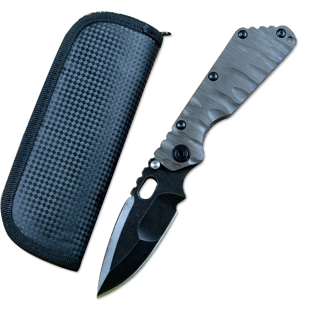 Ystart Smf D2 Tactical Knife Folding Survival Flame Titanium Handle