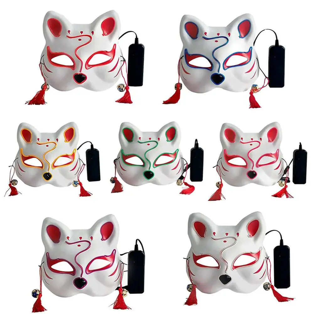 

Halloween Cat Shape Luminous Mask Male Female Personality Carnival Night Prom Anime Masks Street Dance Mask