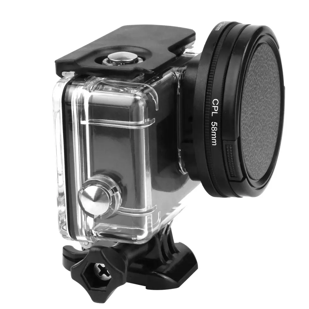 SHOOT 58mm CPL Filter for GoPro Hero 7 6 5 Black Waterproof Case with Lens Cover Adapter Mount for Go Pro Hero 7 6 Accessories