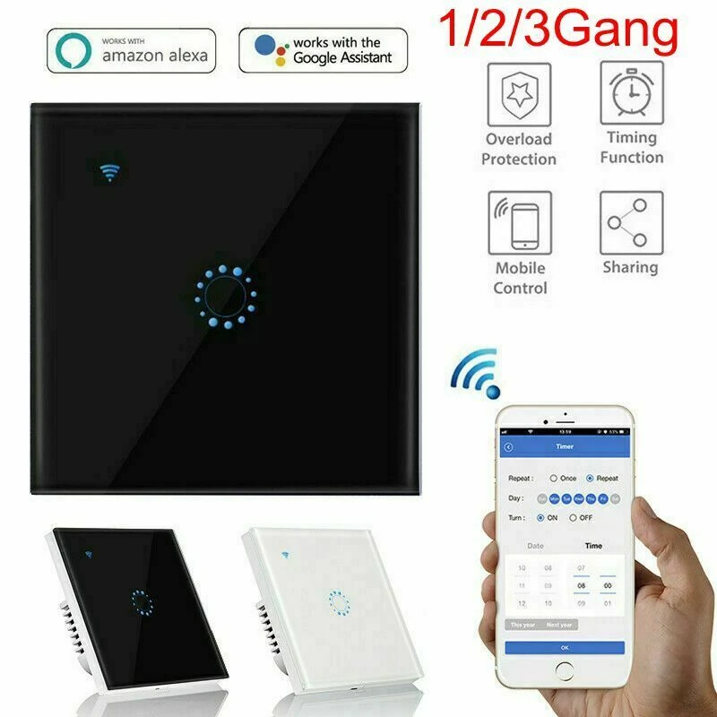 Modern Wall Touch Sensor Switch Uk Eu Au Standard Light Switch 1 Gang 1 Way 2 Gang 2 Way 3 Gang 3 Way Smart Power Switch Switches Aliexpress
