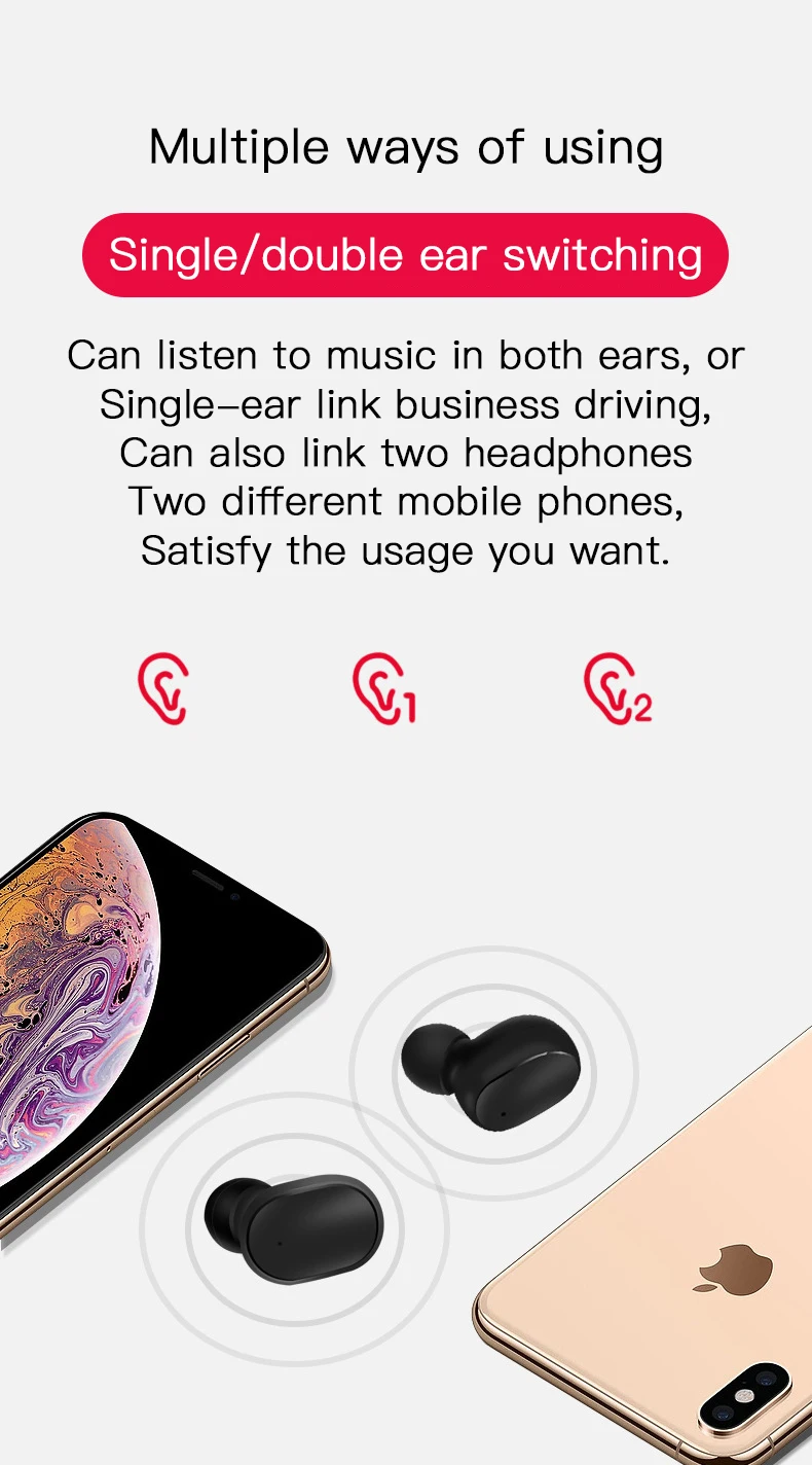 Новинка A6S Bluetooth HD стерео беспроводные наушники спортивные IPX4 Водонепроницаемая технология мини наушники с шумоподавлением игровая гарнитура