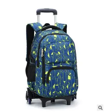 Детские школьные сумки на колесиках, детский школьный ранец на колесиках с колесиками, багажные сумки на колесах для мальчиков, mochilas con rueda - Цвет: six wheels blue