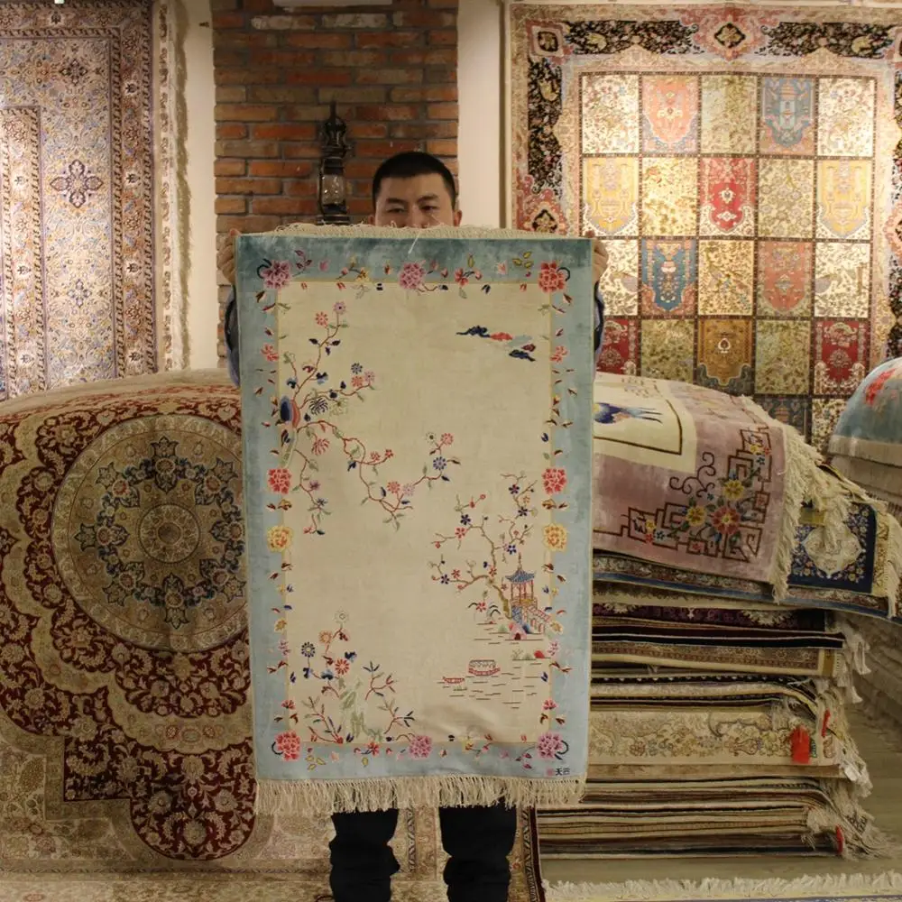 YILONG 2 'x 3' искусство декорирования декора восточные шелковые коврики ручной