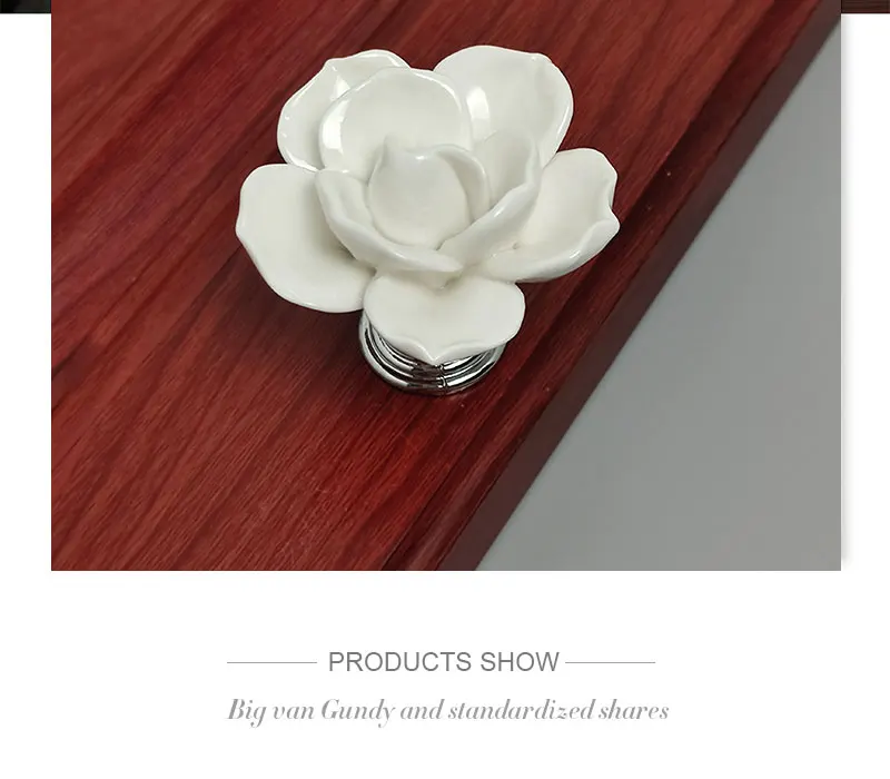 Description Picture 6 of itemWonzeal 1PCS Ceramic Flower Knobs White Roses Furniture Handles Door Cabinets Drawer Cupboards Closet Pulls With Screws
