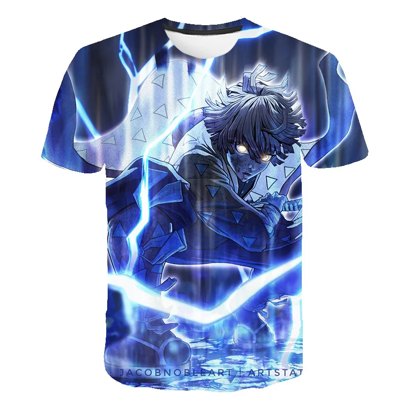 Anime T Shirt Demon Slayer Kimetsu no Yaiba Cosplay T Shirt Kids Girls Children Kamado Tanjirou Nezuko sword Tee Shirt Cool Tees