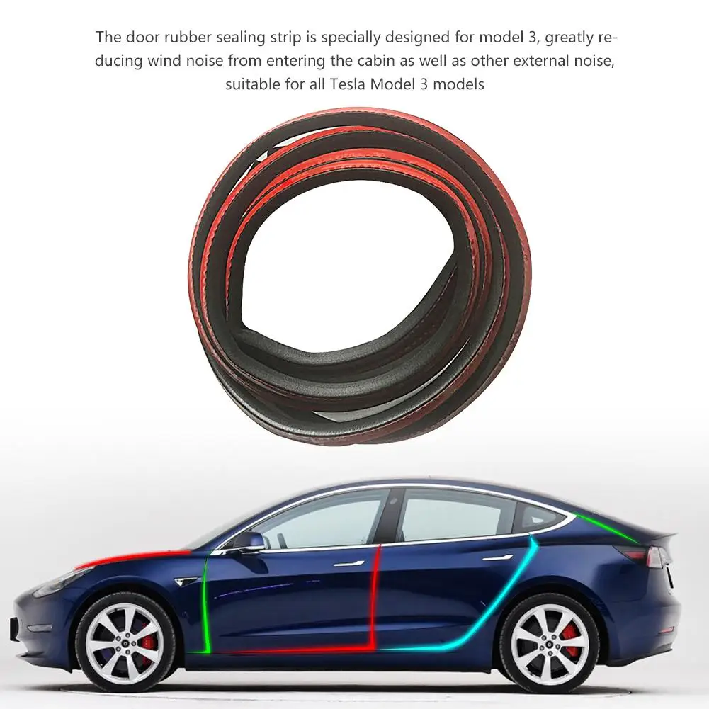 

Car Door Seal Strips Sticker Rubber Seals For Tesla Model3 Rubber Seal Soundproof Noise Door Trunk Trunk Cover Truck AB Pillar