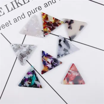 

10pcs/lot 25MMTriangle Tag Acetic Acid Acrylic Charms for Earring Pendant Earring Accessories diy Handmade jewelry making