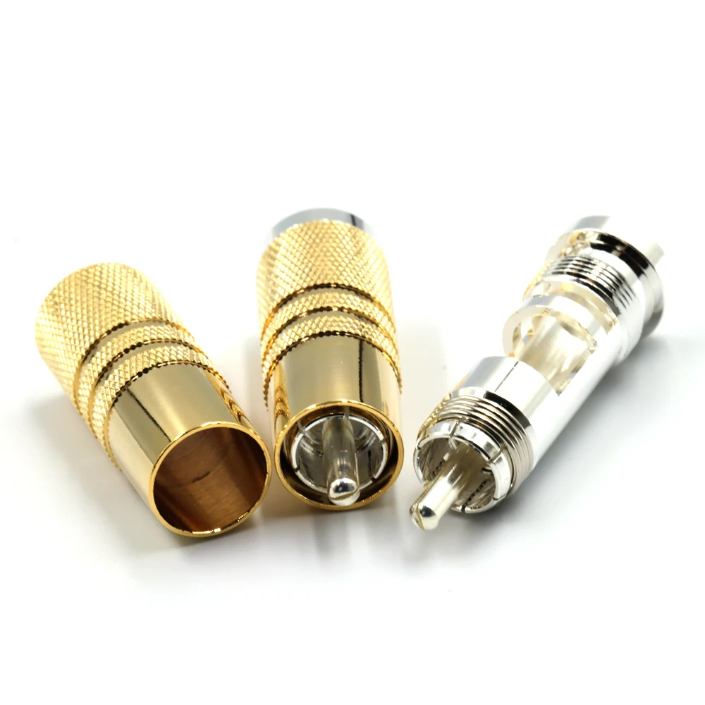 4 шт. золотистые штекерные RCA коннекторы Yter SRCA для аудиокабеля|connector rca|plug audioconnector