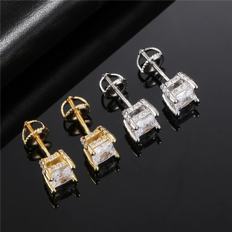 Hip Hip Micro 1Pair Pave Rhinestone CZ Stone Ice Out Stud