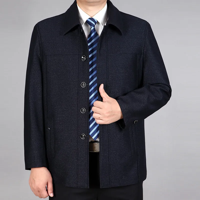 

2018 Autumn New Style Middle-aged Jacket Men's Plus-sized Genuine Product Father Business Casual Tops MEN'S Coat