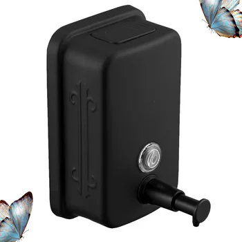

1Pc 500ML Stainless Steel Wall-mounted Soap Dispenser Soap Dispenser Box Manual Hand Sanitizer Bottle (Black)