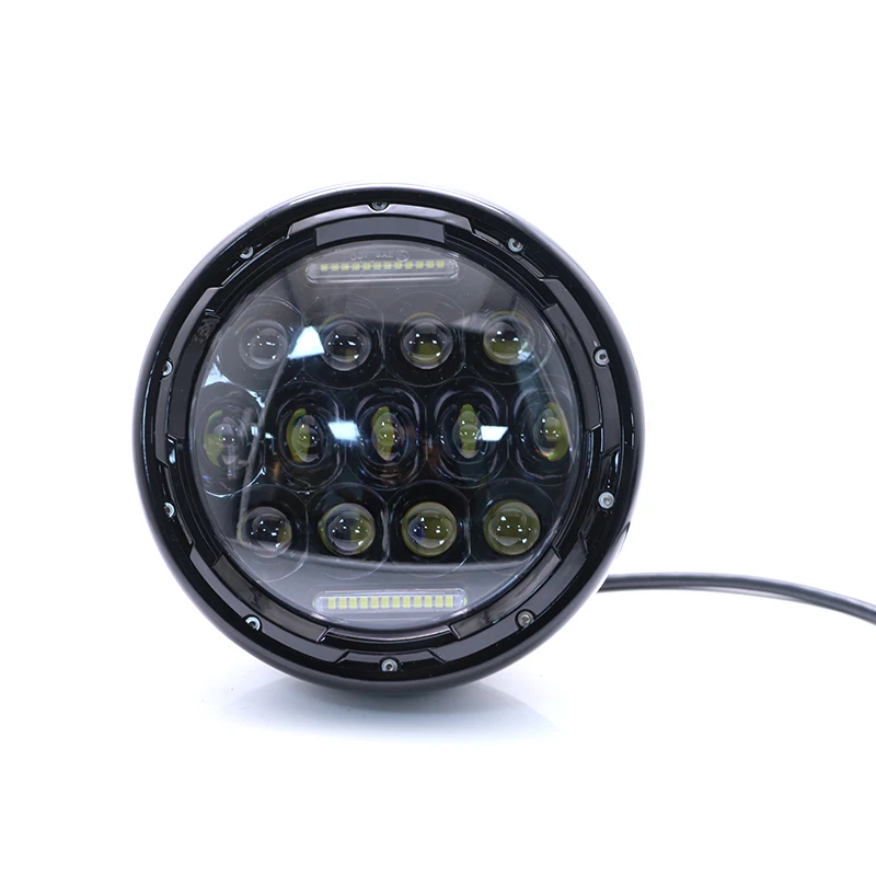 

JIUWAN Universal 7" Black Motorcycle Projector LED Headlight HID Hi/Lo Beam Light Lamp For Harley Jeep Wrangler JK
