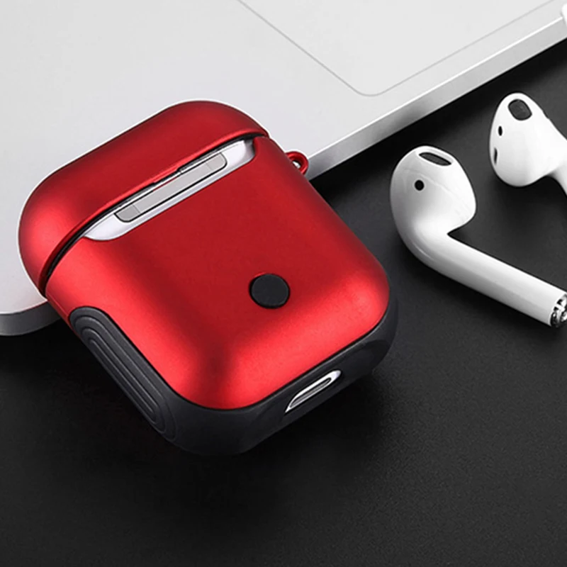 Чехол для Airpods Жесткий ПК силиконовый чехол наушников Apple защитный глянцевый