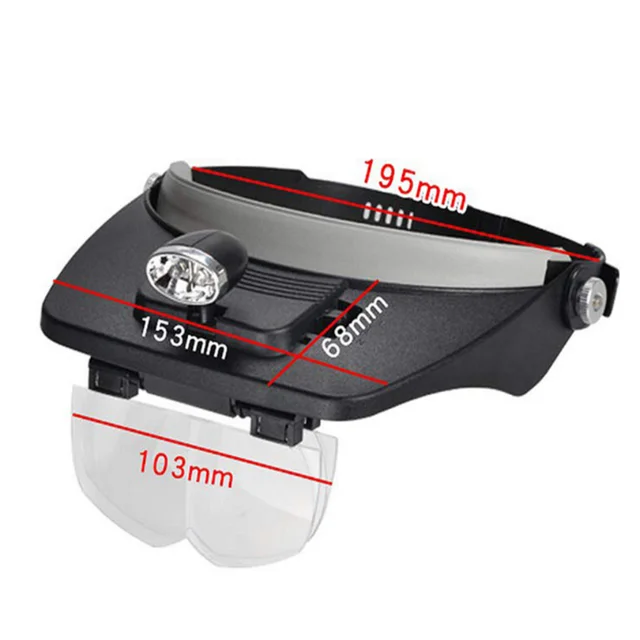 1Pc Fejpánt Nagyító Led -Es Lámpa Műanyag Nagyítóval Több Tükör Méhészetéhez 5 Lencsével - Image 5