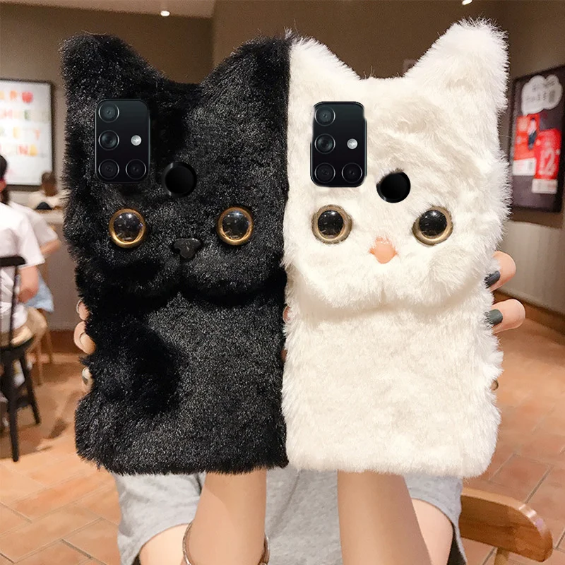 

For Huawei P10 P20 P40 P30 Mate 9 20 10 30 Pro Lite Case Plush Warm 3D Cat Cover For Huawei Nova 2S 3i 4 5i 6 7 SE Coque Case