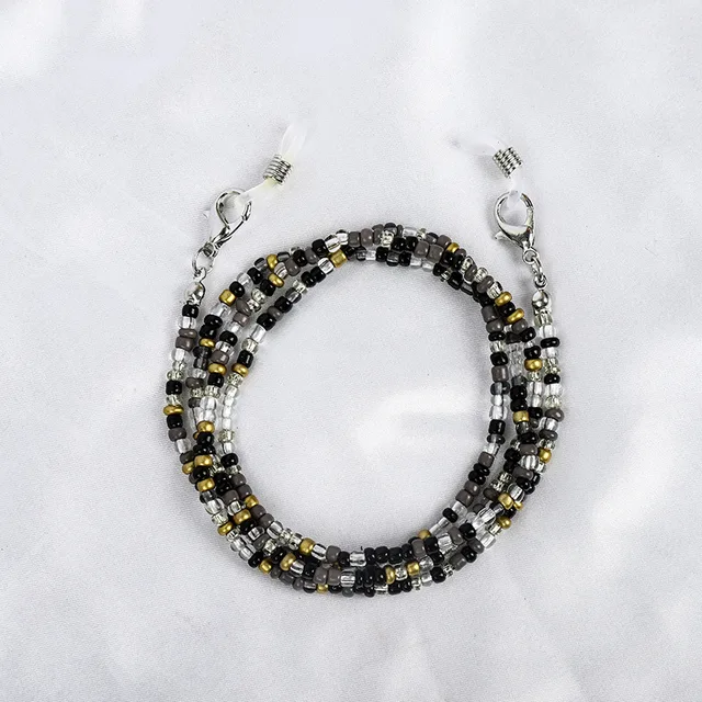 Bohemian Colored Mask Strap Beaded Glasses Chains Women Face Mask Lanyard Anti Slip Women's Neck Chain For Eyeglass Sunglasses black