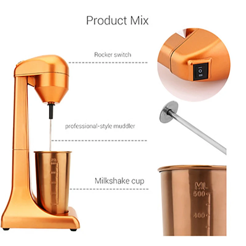 Milk Frother 220V Electric Milk Frother Portable Milk Foamer Multifunctional Food Mixer Cappuccino Blender Mixing Milkshake Foam Maker