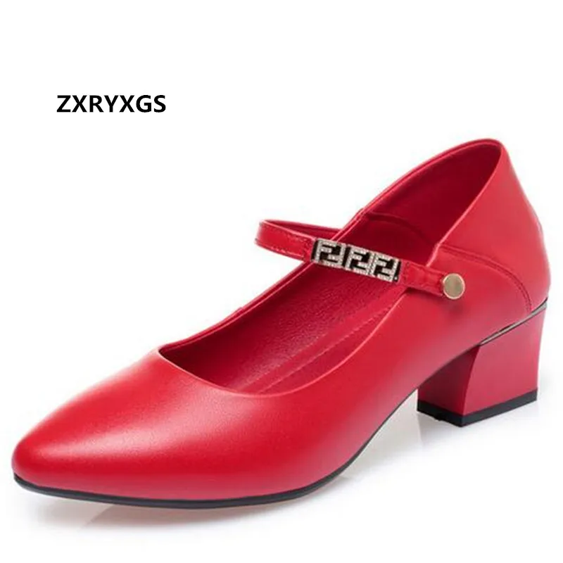 

2.5 Cm / 4.5 Cm Women High Heel Shoes 2022 Large Size 41-43 Pointed Genuine Leather Wedding Shoes Woman New Spring Autumn Shoes