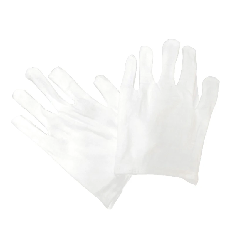12 пар/лот белые хлопок церемониальные перчатки для мужчин и женщин обслуживание/официанты/водители/ювелирные перчатки