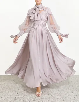

2020 Early Spring New Model Elegant Vintage Violet Long Designer Evening Dress Free Shipping Worldwide