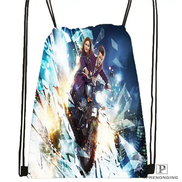 Drawstring Backpack Индивидуальная походная сумка на шнурке с изображением Питера-капалди-доктора-кто, милый рюкзак для детей(черная спинка) 31x40 см#2018612-01-12 - Цвет: Drawstring Backpack