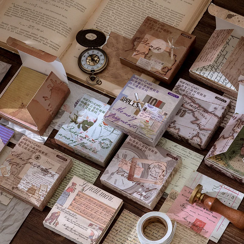 

100 Pcs Retro Book Pages Collage Material Paper Junk Journal Planner Scrapbooking Vintage Decorative Diy Craft Paper