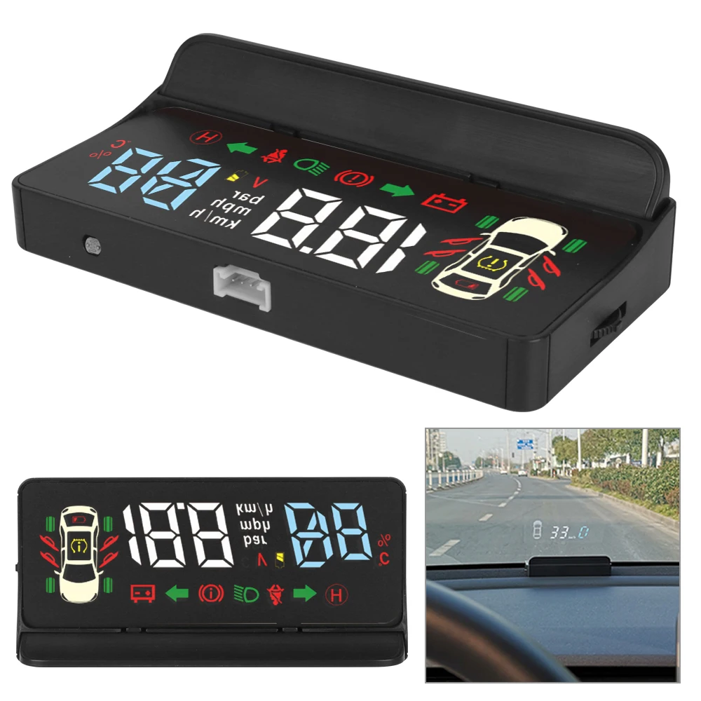 Сигнализация повышенного напряжения OBD проектор скорости Hud Автомобильный