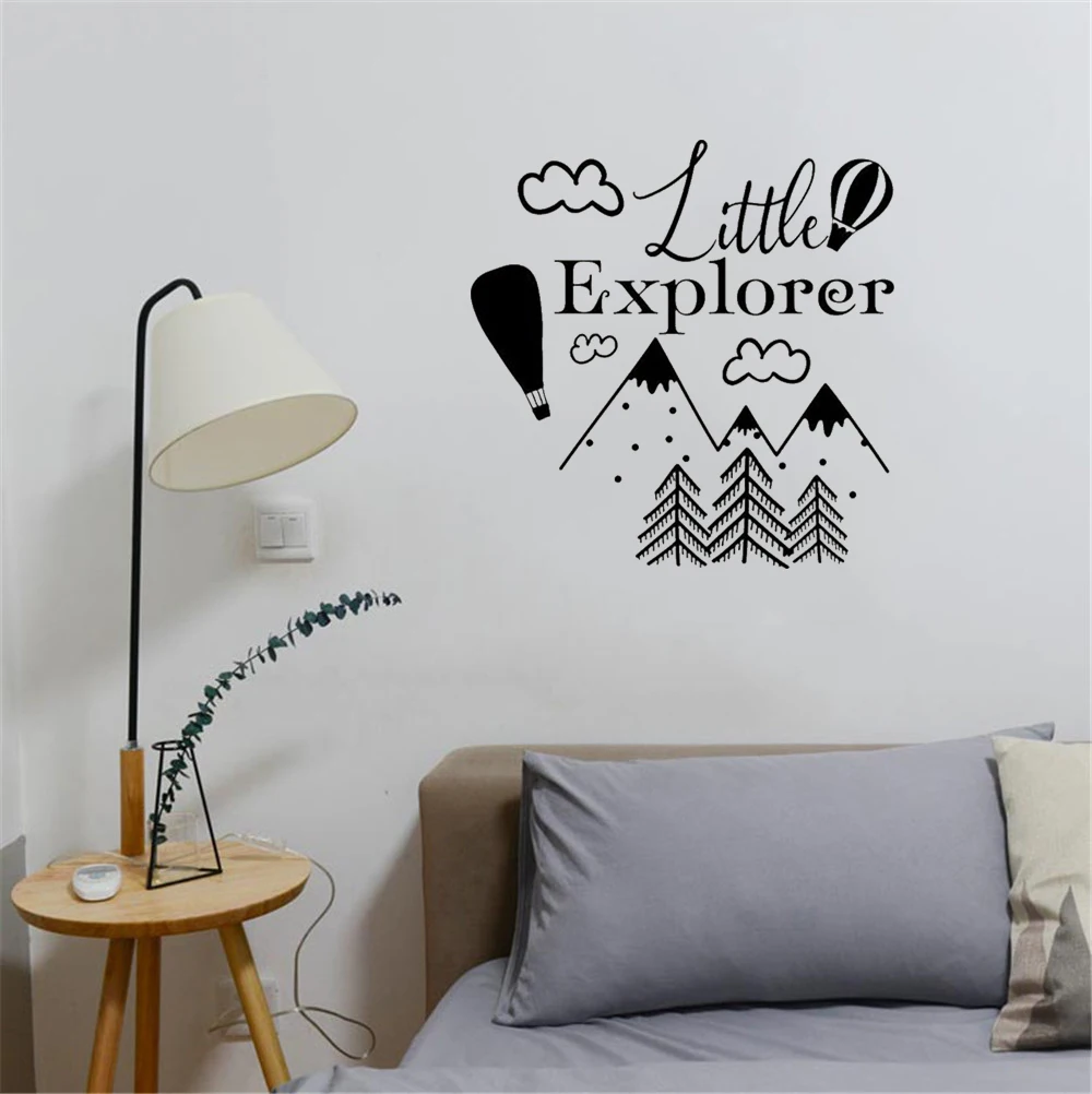 

Mountains Woodland Theme Wall Sticker Personalized Custom Name Wall Decal For Boys Room Decor Vinyl Mural DW21772