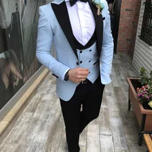 Blue Coat Pant Men Suit - Men's 