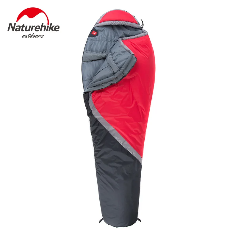 Naturehike зимние спальные мешки для отдыха на природе, походов, Мумия, 190 т, полиэстер, водонепроницаемый, НН, сверхлегкий спальный мешок - Цвет: red