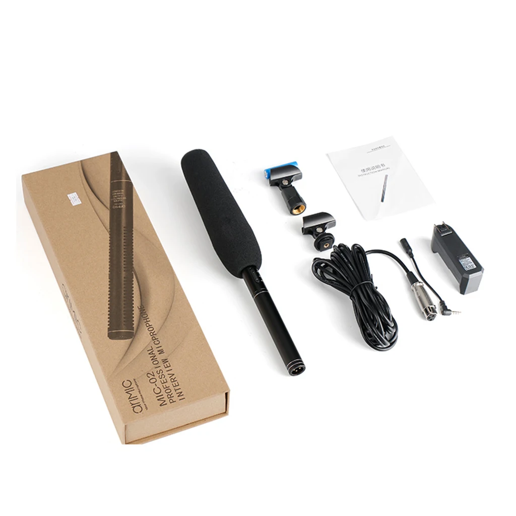 Professional Reporter Interview Unidirectional System Condenser Microphone for DSLR Camcorders Video Cameras