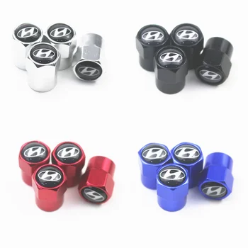 

4PCS Auto Accessories Wheel Tire Parts Valve Stem Caps Cover For Solaris ix35 i20 i30 i40 HYUNDAI Tucson CRETA Sant Emblem Badge