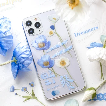 30pcs adesivi floreali adesivo decorativo per telefono diario Album Scrapbooking materiale adesivo impermeabile