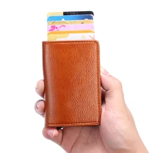 Bisi Goro, алюминиевые кошельки для карт, чехол для визиток, мужской кредитный держатель для карт s, автоматический RFID держатель для карт, кошелек, чехол