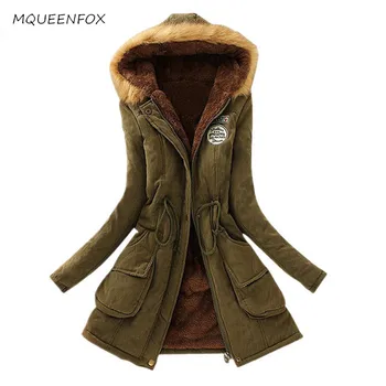 

Fashion Womens Parka Outwear 2019 Autumn Winter Hooded Jacket Coat Casual Women Faux Fur Coat Warm Cotton Wadded Ladies Overcoat