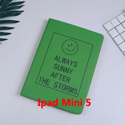 Для полного охвата Ipad Mini 1 1 2 3 мин 4 мин 5 Защитный чехол из искусственной кожи для Ipad-9,7 раскладушка ударозащитный чехол - Цвет: Green Min 5