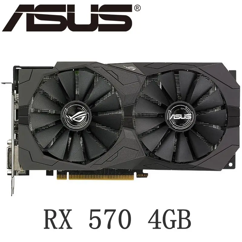 Б/у Видеокарта ASUS RX 570 4 Гб 500 бит GDDR5 графические карты для AMD 580 серии VGA RX570 DisplayPort HDMI