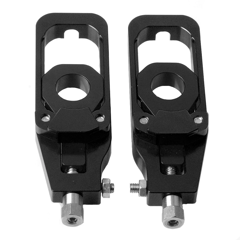 black Натяжители мотоцикла CNC алюминиевые левые и правые цепи регуляторы с катушки натяжители Катена для Kawasaki Z900 - Цвет: black