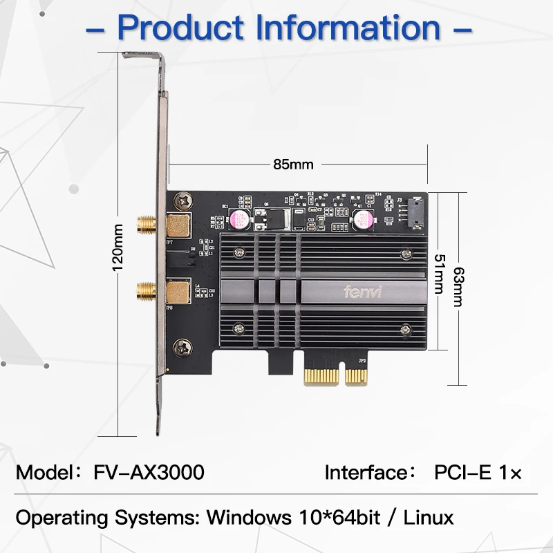 Fenvi 5374mbps wifi 6e intel ax210 pcie