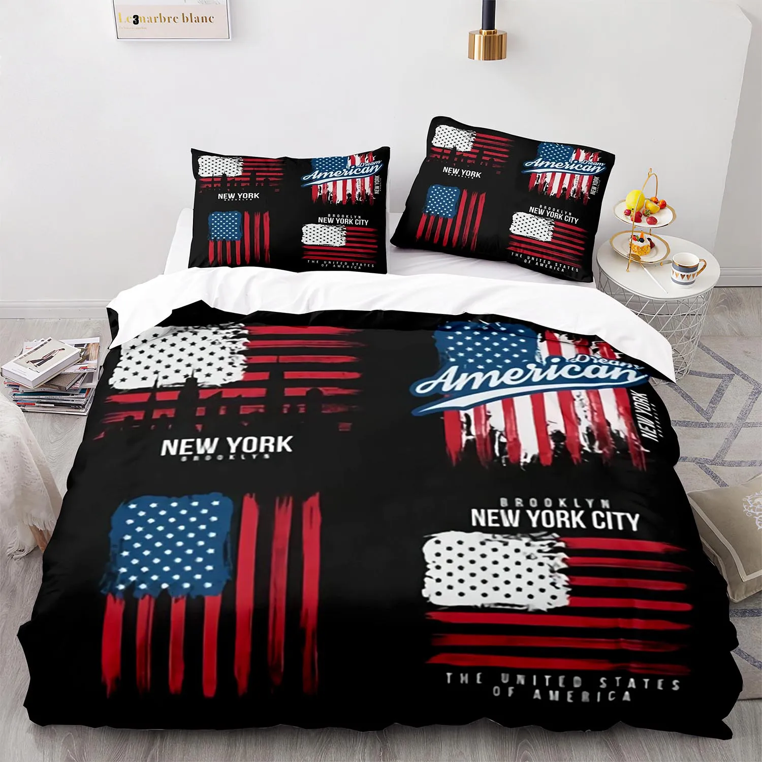 USA Flag Bedding Set Single Twin Full Queen King Size United States Bed Sets American Aldult Kid Bedroom Duvetcover 03 | Дом и сад